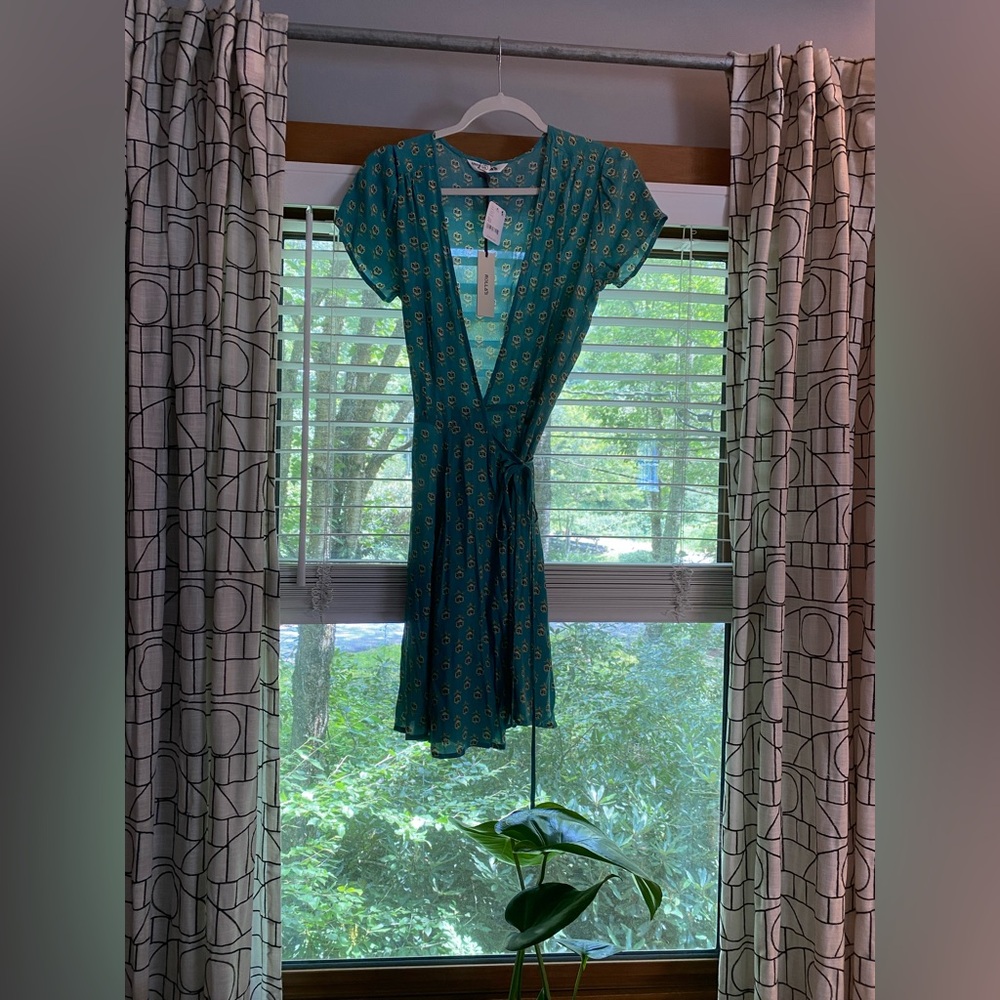 ROLLA'S Teal Floral Wrap Mini Dress, Perfect Condition